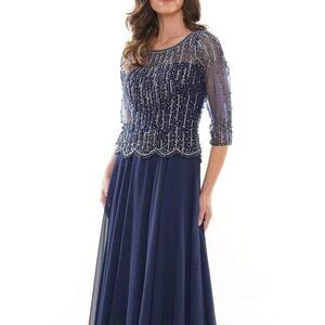 NWT Marsoni by Colors M312 Chiffon Mother of the Bride Dress Navy size 14